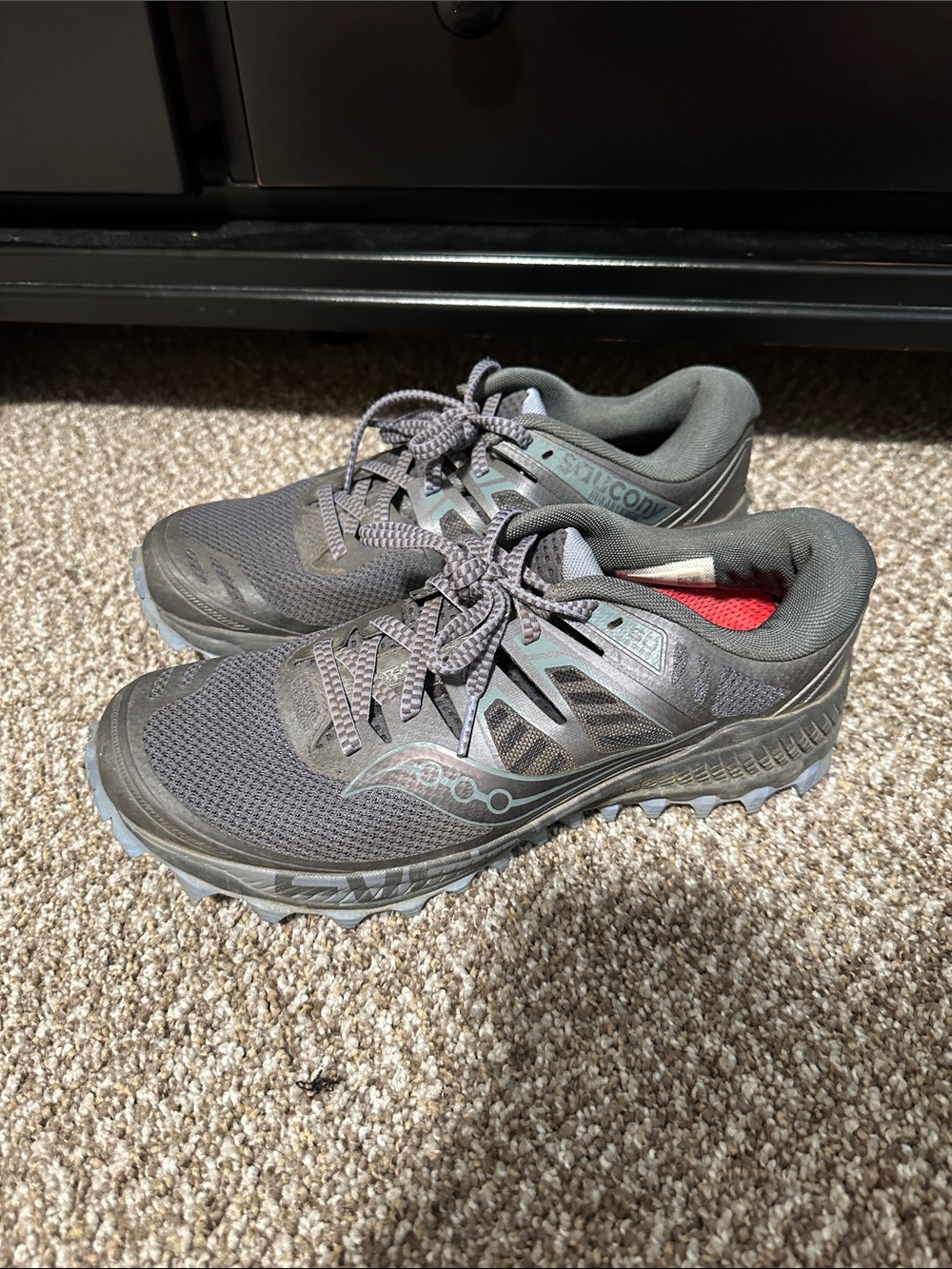 Saucony Black and Red Trail Running Shoes